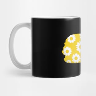 Daisy Minimal Yellow Background & White Petals Cute Blossom Mug